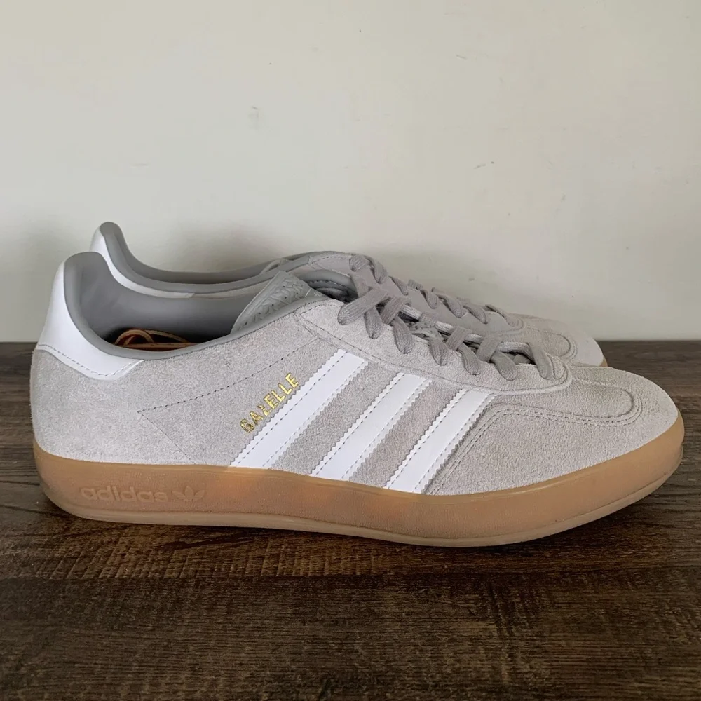 Adidas Gazelle Indoor Grey White Gum Suede Sneakers Mens 11 - Picture 5 of 9
